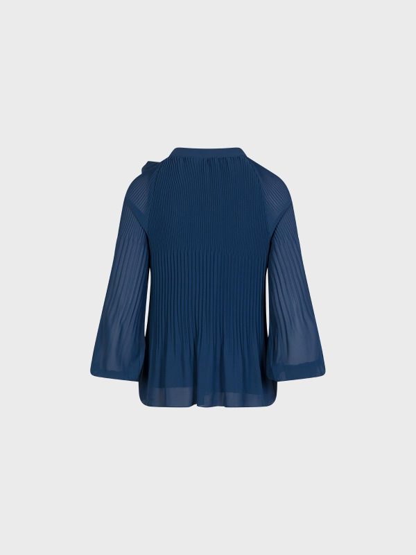 Blusa Plisse Con Rosa