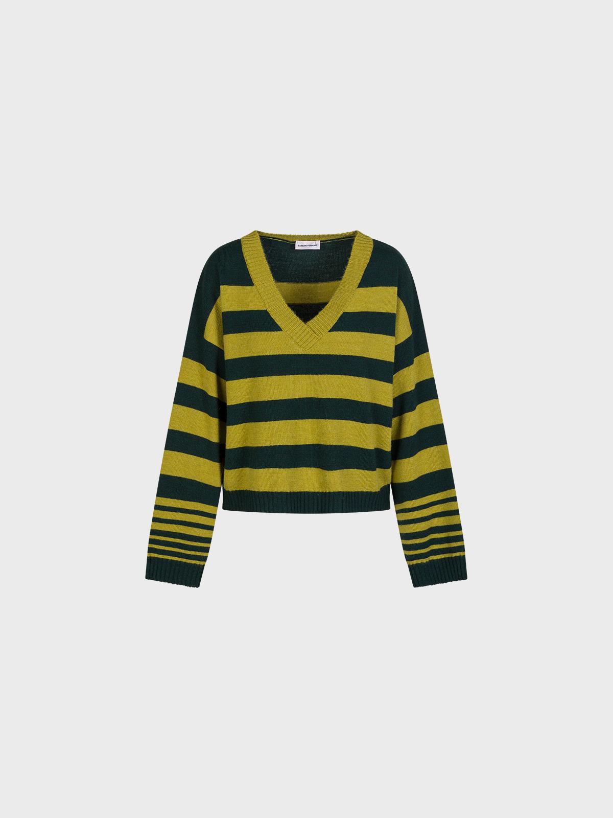 Maglia Rigata In Misto Lana