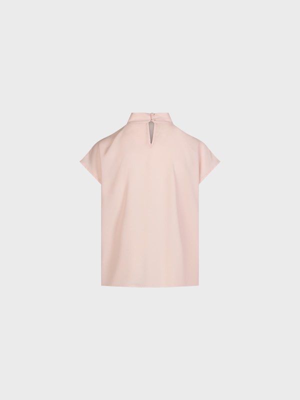 Blusa Con Nodo Su Collo E Ricamo