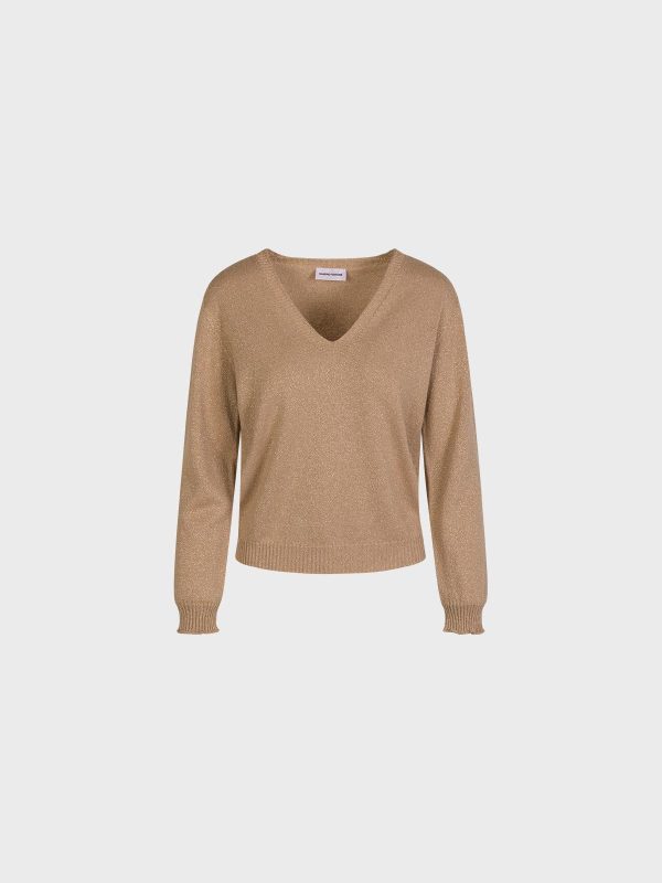 Maglia Scollo V Con Lurex