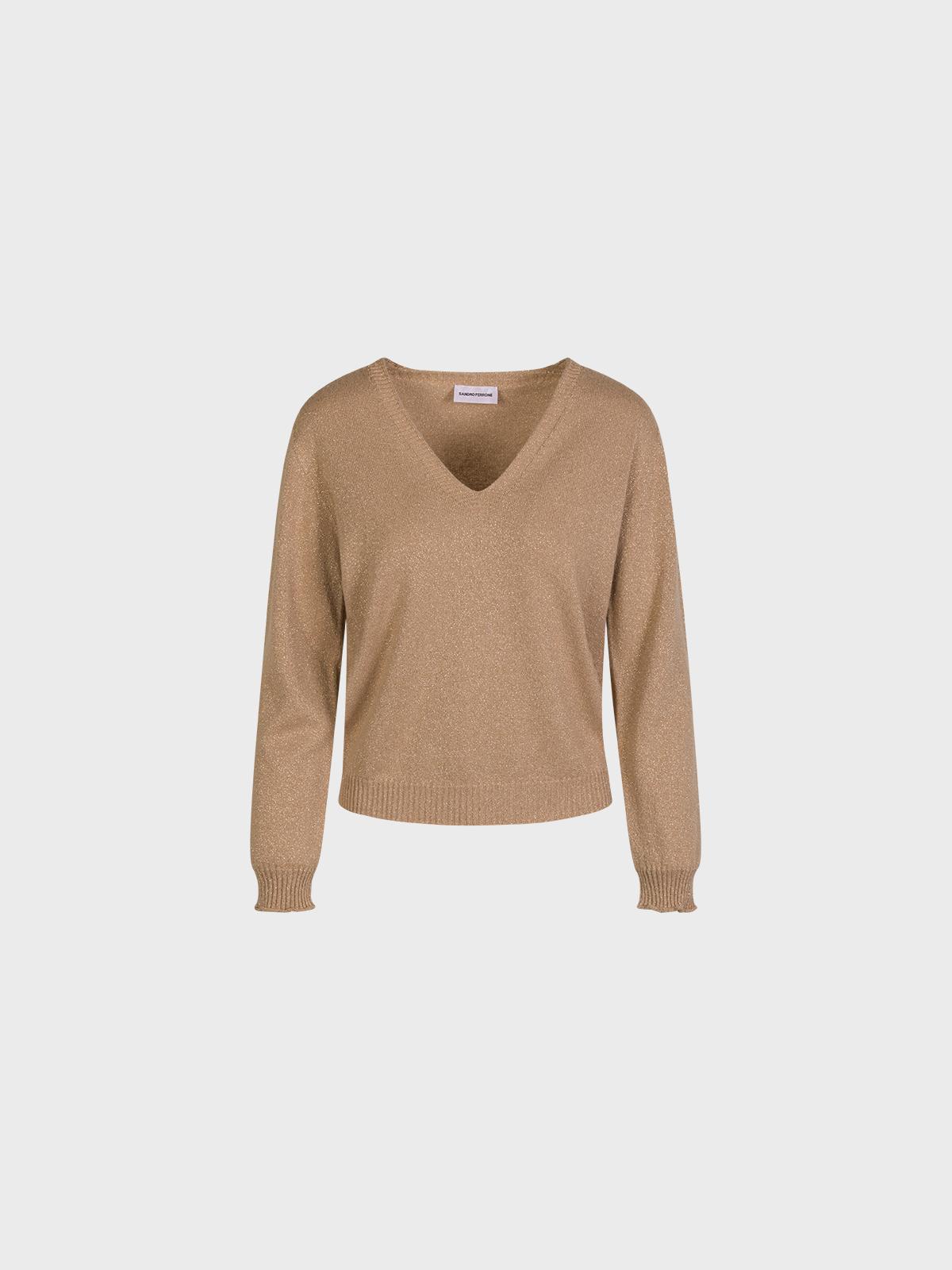 Maglia Scollo V Con Lurex