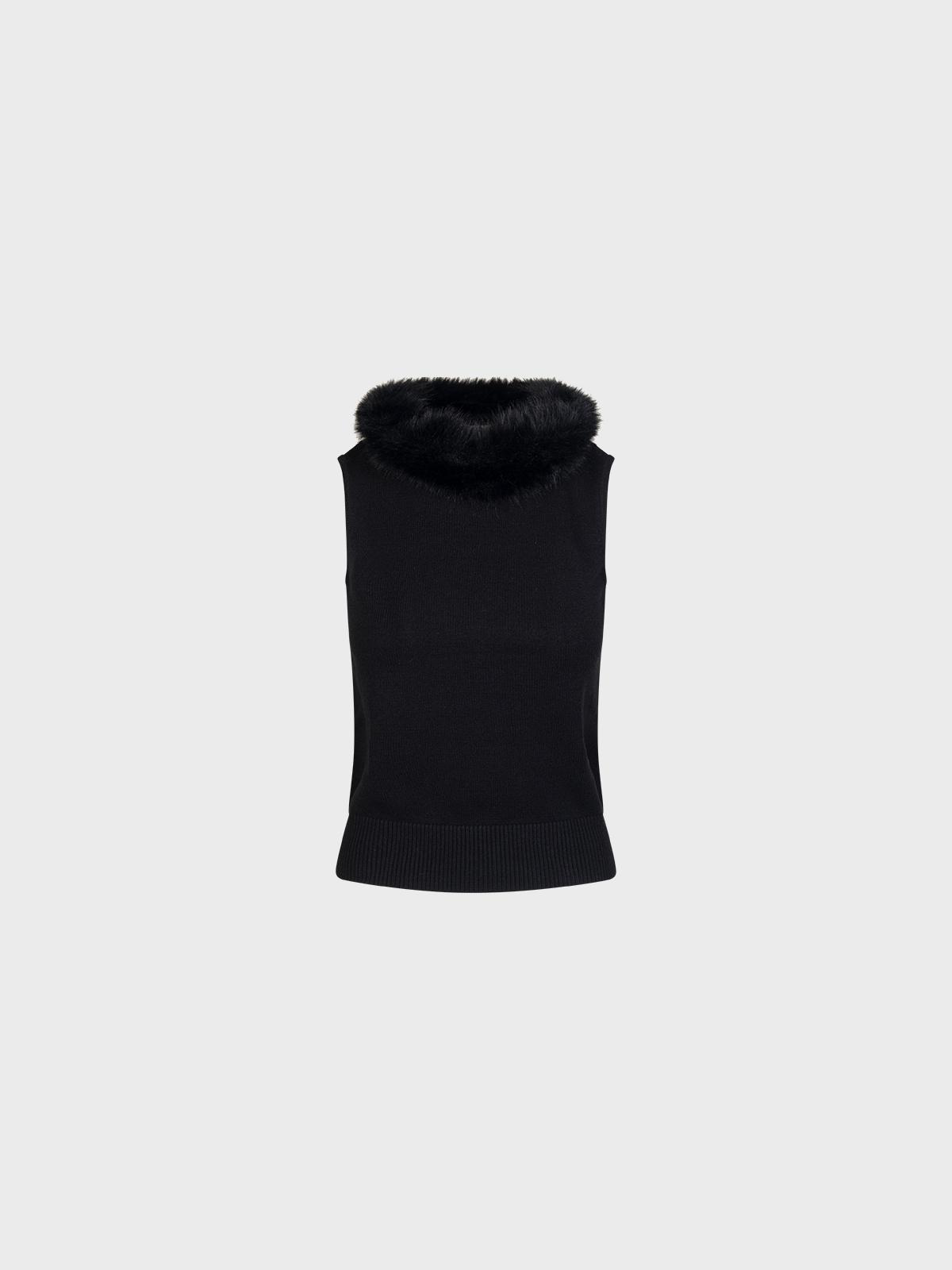 Maglia Con Collo In Ecopelliccia