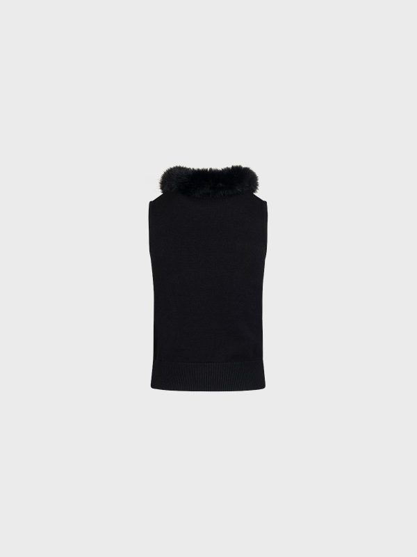 Maglia Con Collo In Ecopelliccia